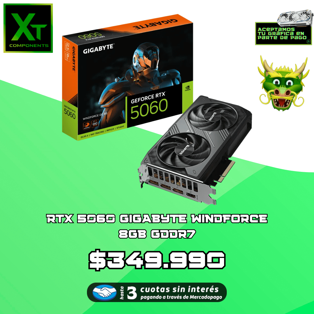 RTX 5060 (10) RTX 5060 GIGABYTE WINDFORCE OC 8GB GDDR7 - Image 1