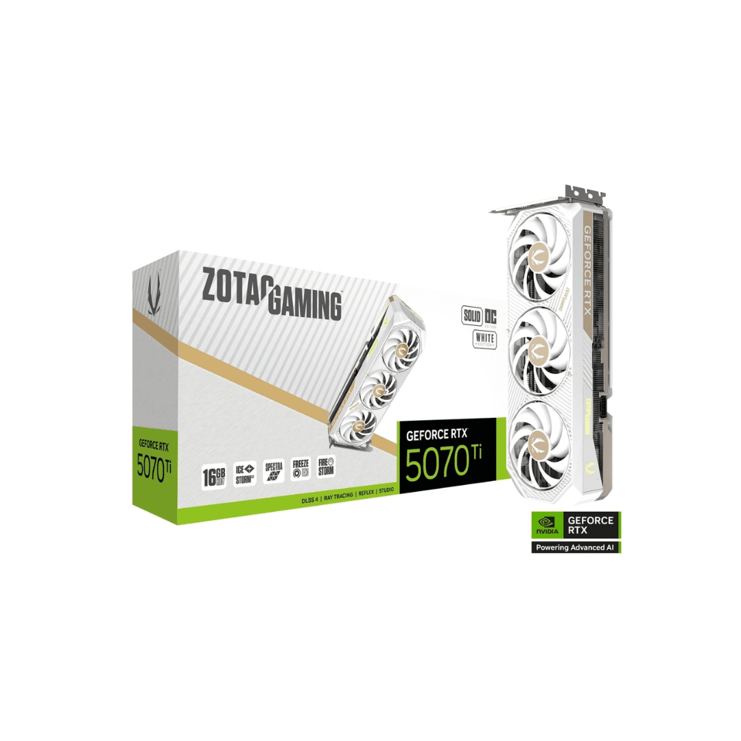 GTX 1660 TI (4) RTX 5070 TI SOLID CORE OC WHITE 16GB GDDR7 - Image 1