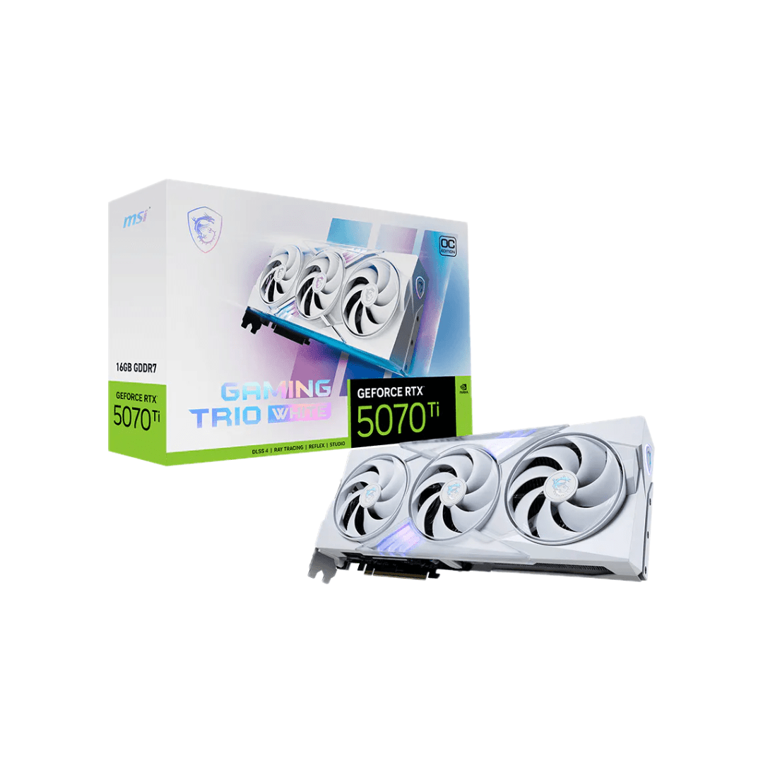 GTX 1660 TI (7) RTX 5070 TI MSI GAMING TRIO WHITE OC 16GB GDDR7 - Imagen 1