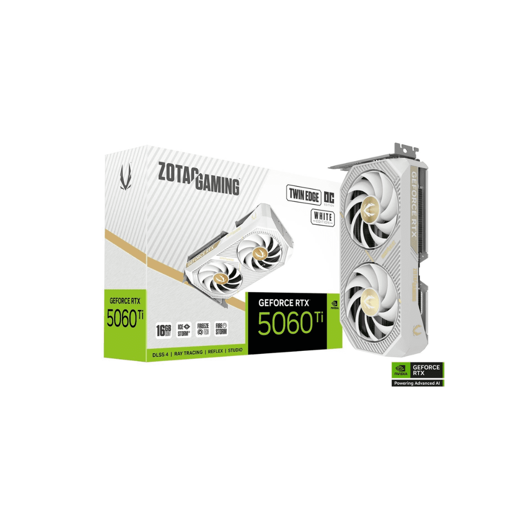 RTX 5060 TI ZOTAC TWIN EDGE OC WHITE 16GB GDDR7 (USADA) - Imagen 1