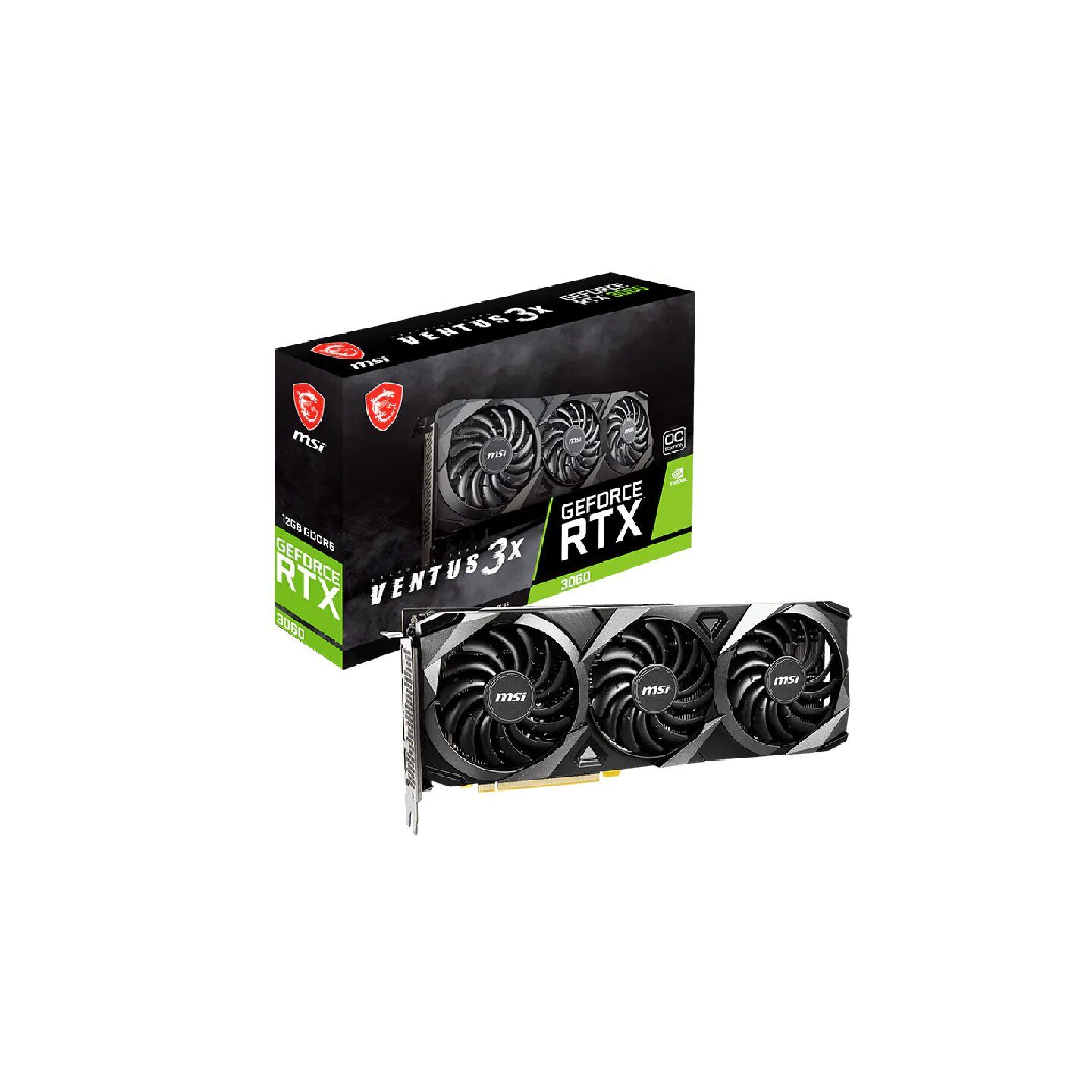 3060 RTX 3060 MSI VENTUS 3X OC 12GB GDDR6 (USADA) - Imagen 1