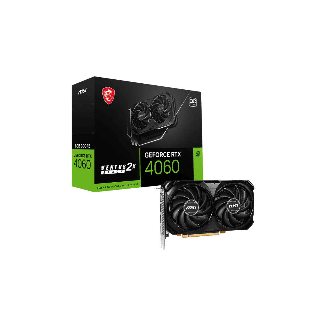 rtx 4060 MSI RTX 4060 MSI VENTUS BLACK 2X OC 8GB GDDR6 (USADA) (INGRESANDO) - Imagen 1